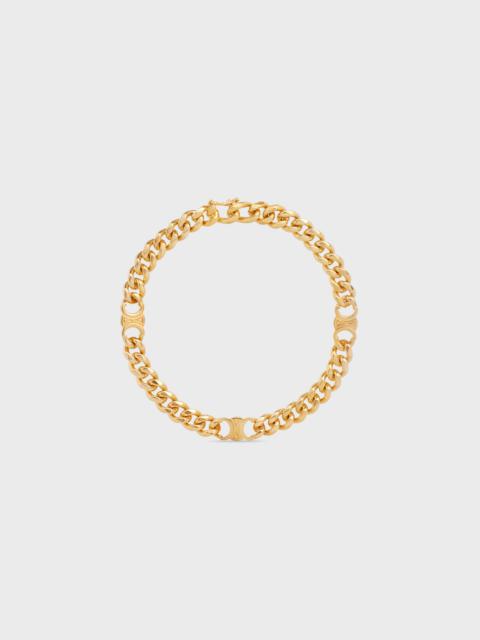 CELINE Triomphe Small Gourmette Bracelet in Brass with Gold Finish