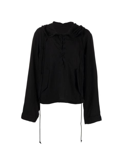 Yohji Yamamoto lace-up hoodie