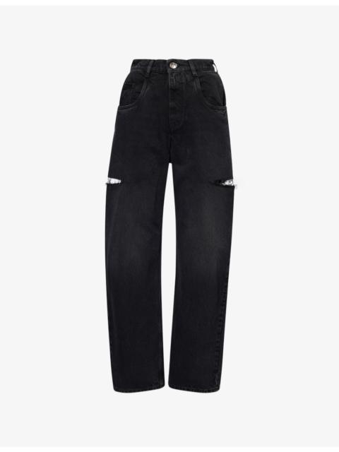 Maison Margiela Cut-Out Wide-Leg Denim Jeans
