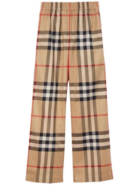 Burberry check-pattern cotton trousers