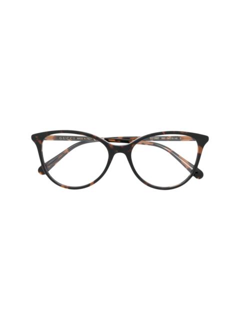 GUCCI tortoiseshell round-frame glasses