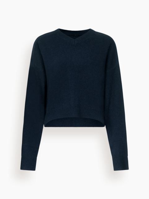 Loulou de Saison Anzor V-Neck Sweater in Navy