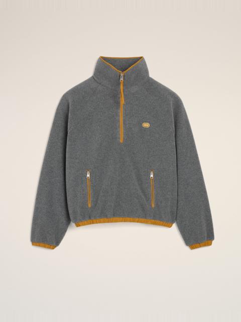 AMI Paris GREY FLEECE VAREUSE WITH AMI PATCH