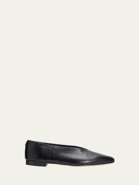 JIMMY CHOO Margot Embossed Leather Ballerina Flats