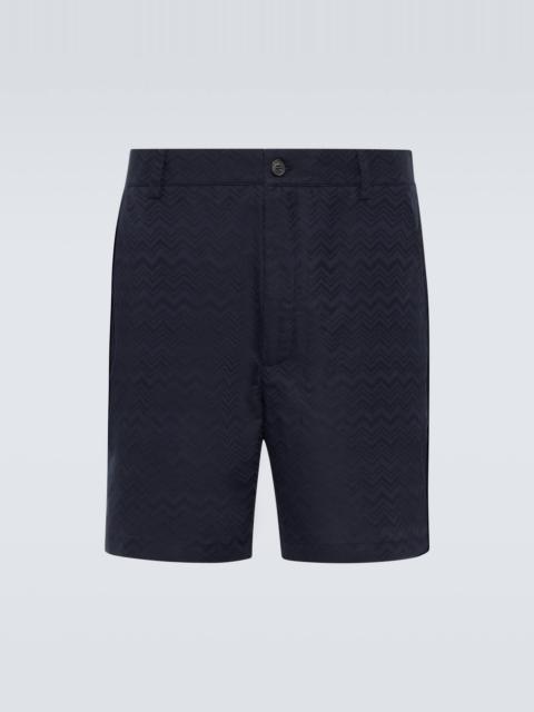Missoni Zig Zag cotton and linen Bermuda shorts