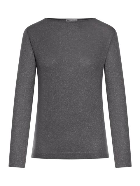 LIGHTWEIGHT CASHMERE AND SILK SPARKLING SWEATER