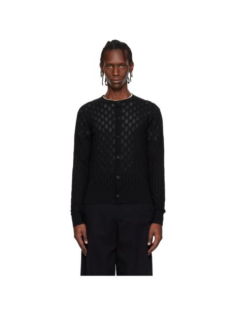 Dries Van Noten Black Open-Knit Cardigan