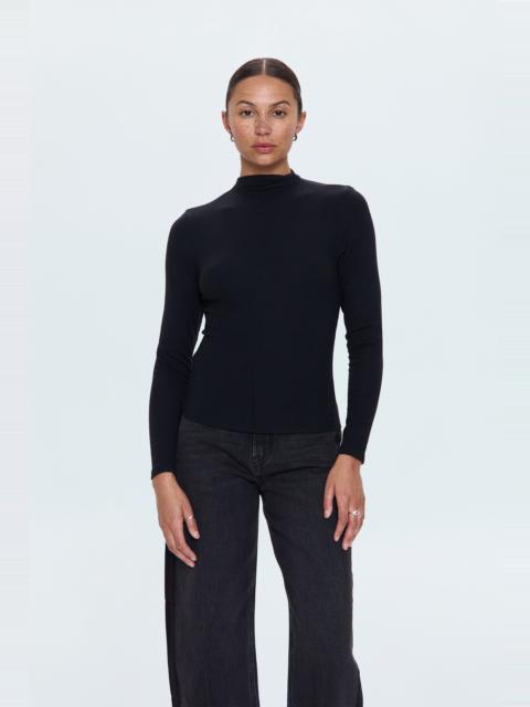 PISTOLA DARA LONG SLEEVE FUNNEL NECK TOP - NOIR