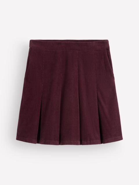 BODEN Flippy Cord Skirt-Dark Cherry