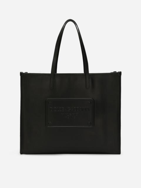 Dolce & Gabbana Calfskin shopper with raised logo