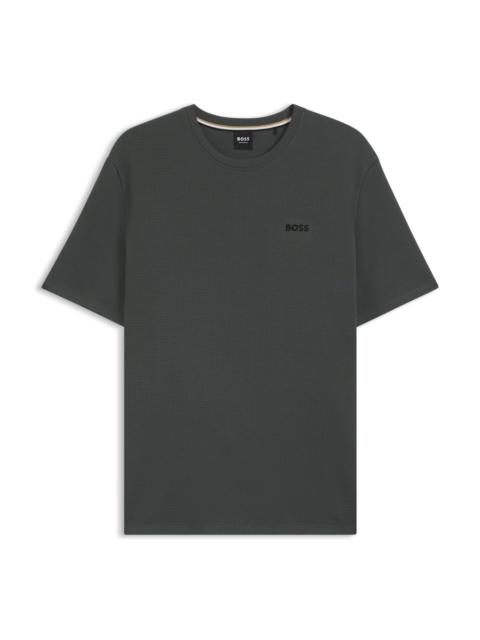 BOSS COTTON-BLEND PYJAMA T-SHIRT WITH EMBROIDERED LOGO
