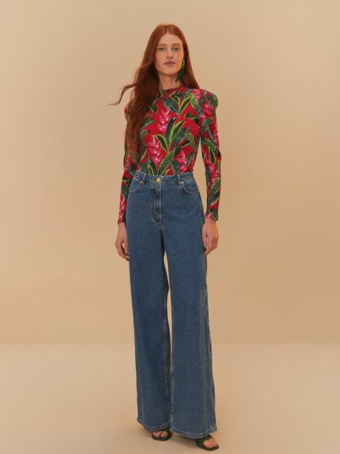 FARM RIO Denim High Waist Pants