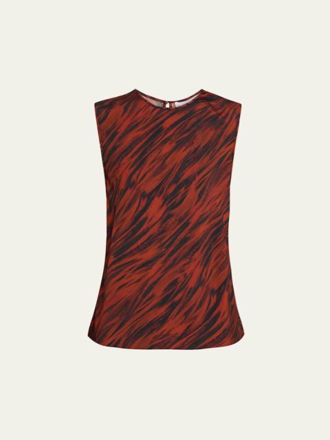 Proenza Schouler Megan Sleeveless Printed Twill Top