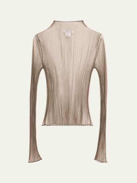 AISLING CAMPS Modern Mist Translucent Ribbed Turtleneck