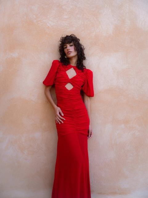 OLYMPIA MAXI DRESS IN RED CREPE