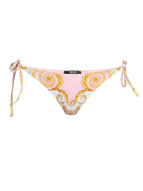 VERSACE Women's Printed Tie Bikini Bottom - Pale Yellow Rose Quartz