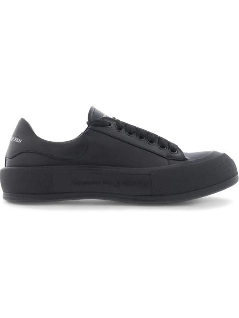 Alexander McQueen Alexander McQueen Leather Deck Plimsoll Black
