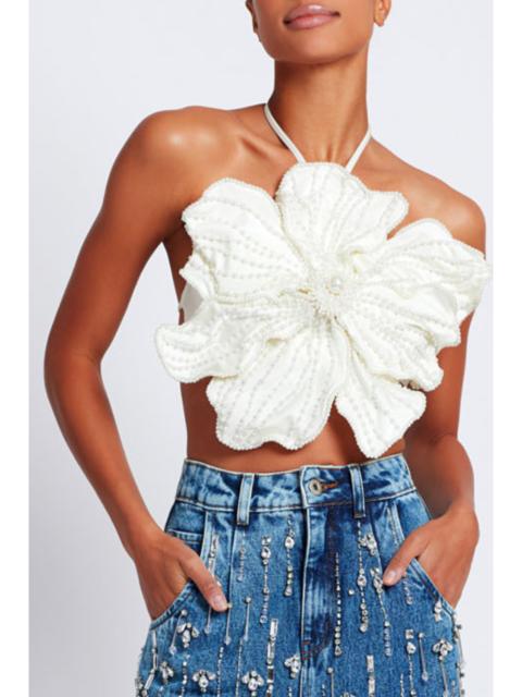 PatBO HAND-BEADED FLOWER TOP