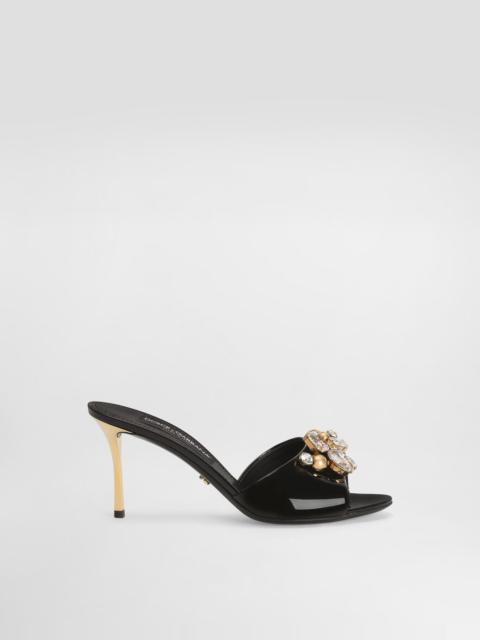 Dolce & Gabbana Keira patent leather embellished mules