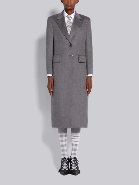Thom Browne Medium Grey Cashmere Wide Lapel Overcoat