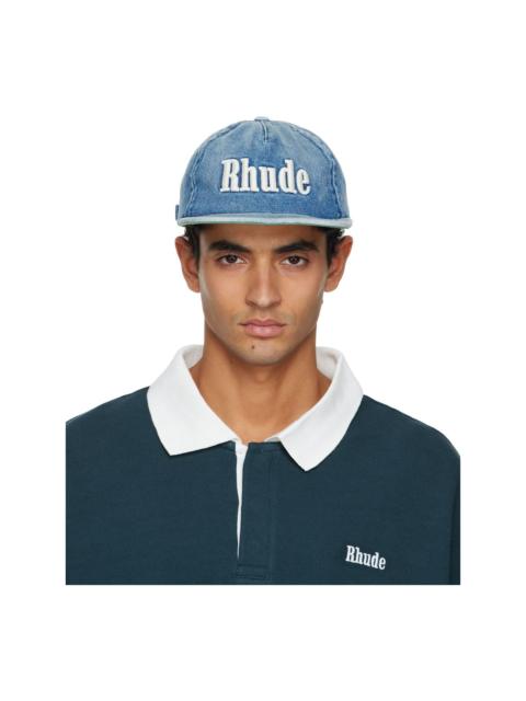 Rhude Blue 'Rhude' Logo Denim Cap