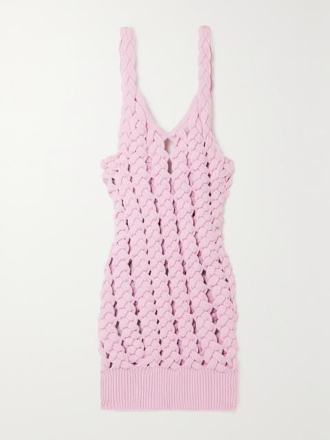 ISA BOULDER Crochet-knit Mini Dress