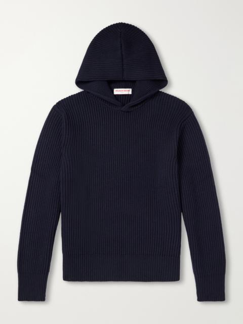 ORLEBAR BROWN Kirk Ribbed Merino Wool Hoodie