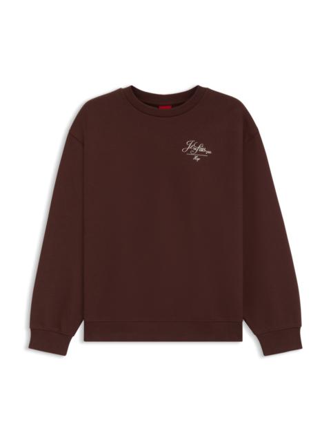 HUGO COTTON-TERRY SWEATSHIRT WITH PARISIAN GRAPHIC PRINT