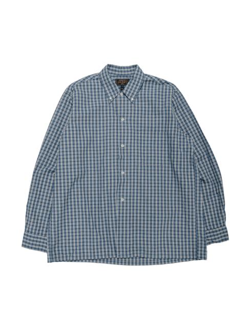 BEAMS PLUS Open B.D. Indigo Dobby Plaid Blue
