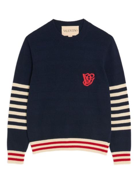 Valentino embroidery striped sweater