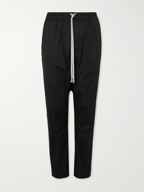 Rick Owens Tapered Cotton-Blend Poplin Trousers Black