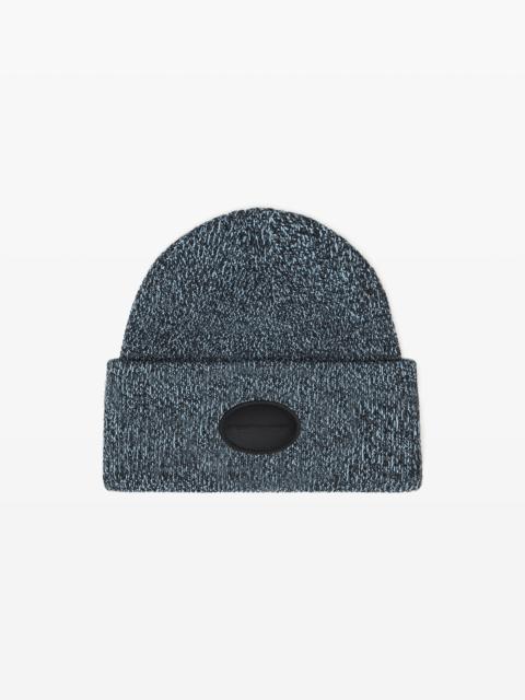 Alexander Wang dome logo beanie in ribbed wool stretch
