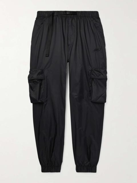 Nike Tech Straight-Leg Logo-Embroidered Belted Micro-Ripstop Cargo Trousers