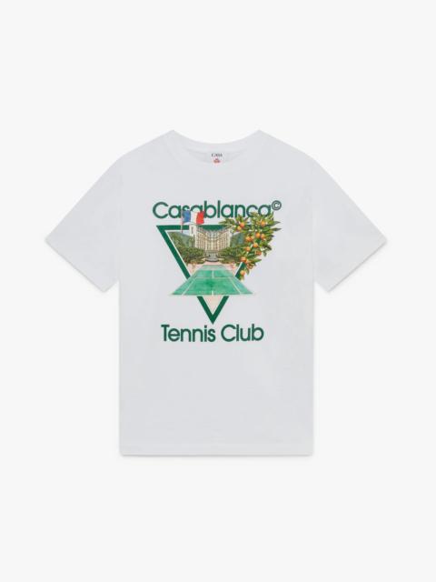 CASABLANCA White Tennis Club Icon Short Sleeve T-Shirt