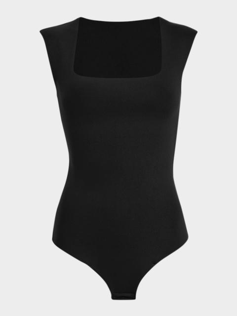 commando Cap-Sleeve Neoprene Thong Bodysuit