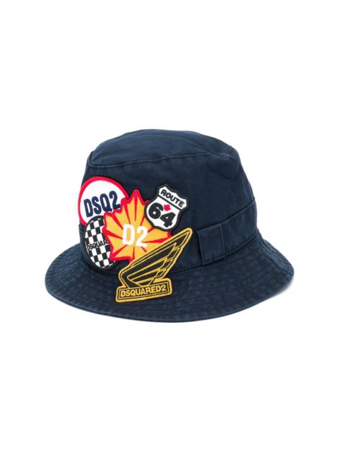 DSQUARED2 logo patches bucket hat