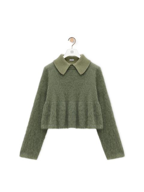 Polo sweater in mohair blend