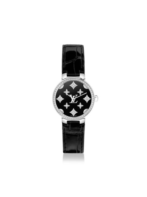 Louis Vuitton Tambour Slim Monogram Dentelle Black 28MM