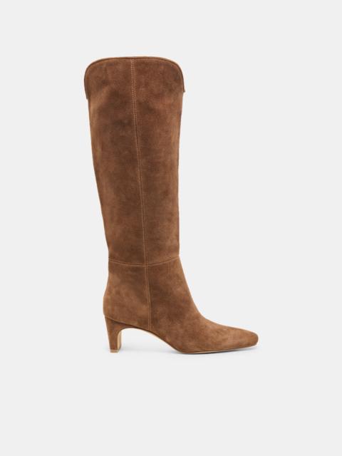 dolce vita BRION WIDE CALF BOOTS COCOA SUEDE