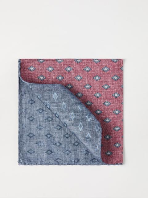 Brunello Cucinelli Silk pocket square with diamond pattern