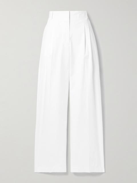 RÓHE Pleated Cotton Wide-leg Pants