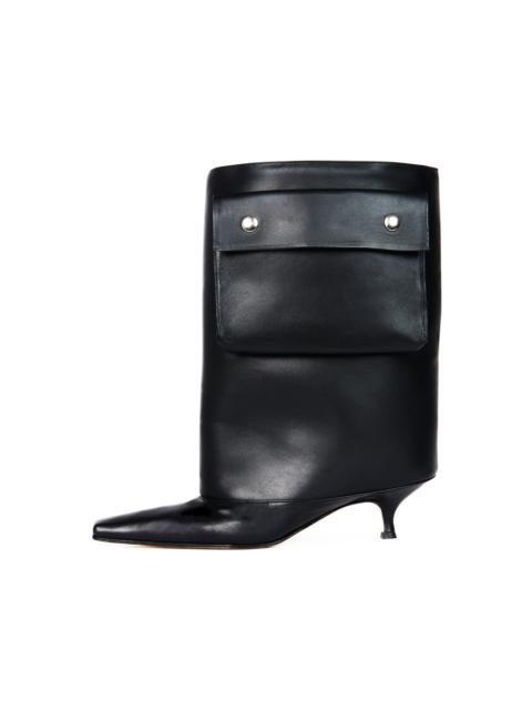 A.W.A.K.E. MODE DANA TASCA KITTEN HEEL CYLINDER BOOTS POCKET BLACK
