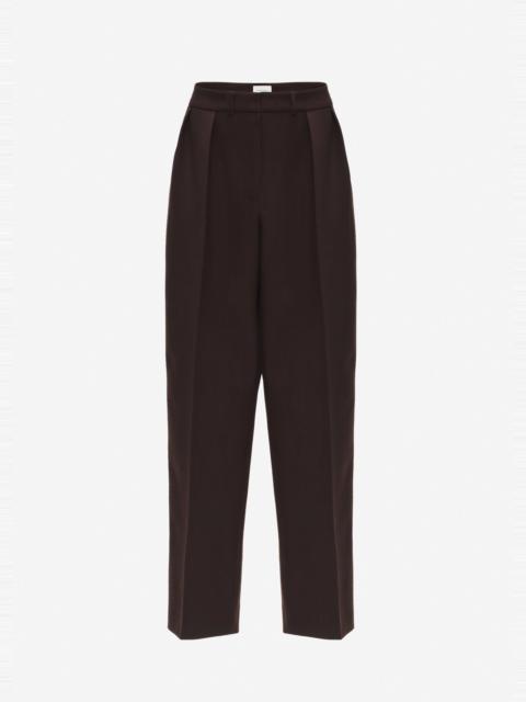 MAGDA BUTRYM Straight-leg wool blend trousers in brown