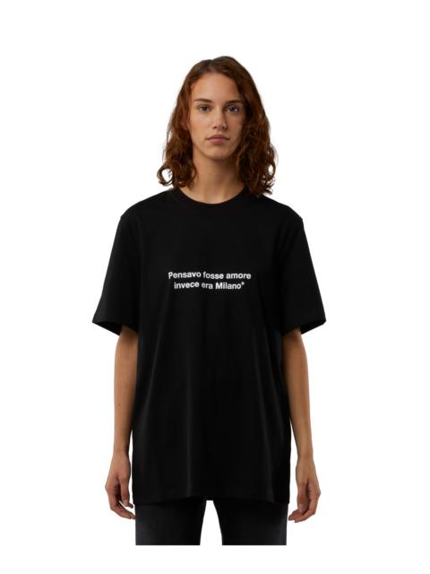 MSGM T-shirt quote "Pensavo fosse amore invece era Milano"