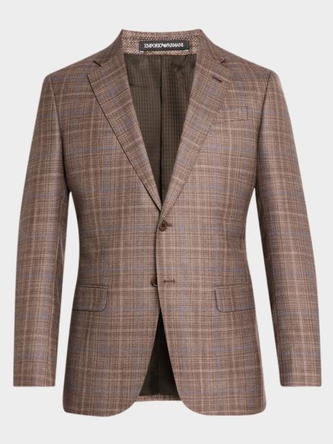 EMPORIO ARMANI Men's Textured Plaid Sport Coat