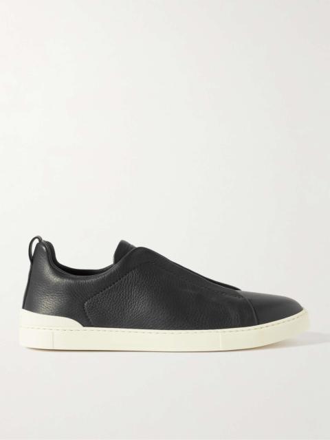 Full-Grain Leather Slip-On Sneakers