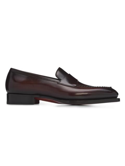 Santoni Men's Arco Leather Loafers - Dark Brown
