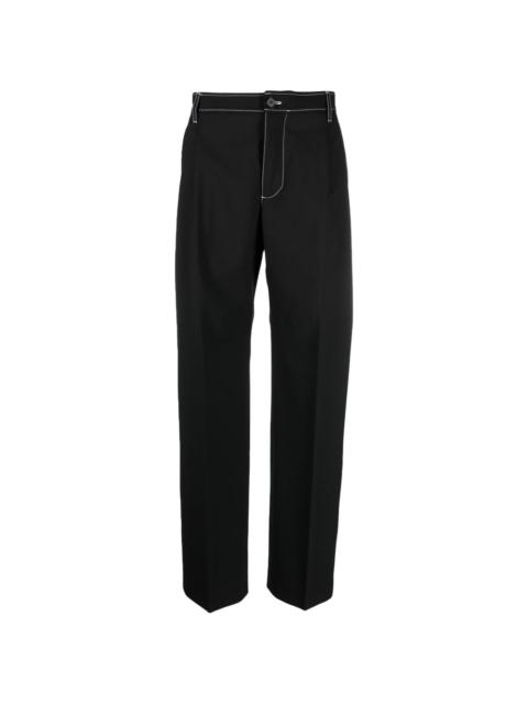 Nathaniel contrast-stitching straight-leg trousers