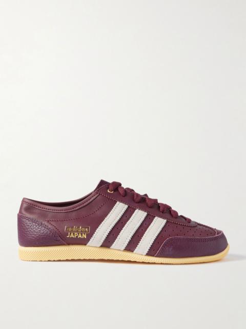 adidas Originals Japan Decon W perforated suede-trimmed leather sneakers Burgundy
