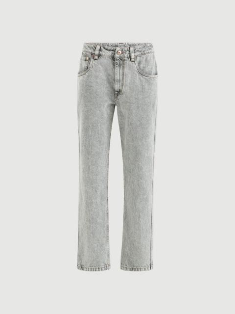 Brunello Cucinelli Authentic denim 똑바른 바지 와 빛나는 bartack